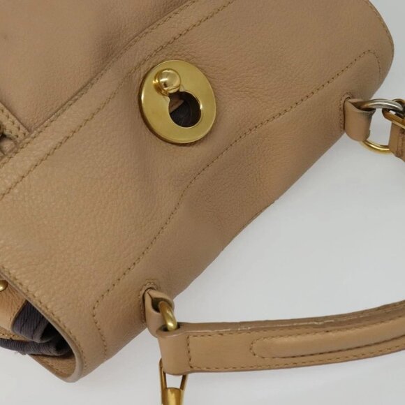 SAINT LAURENT Muse Two Hand Bag Leather 2way Beige Gold - Picture 12 of 16